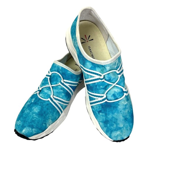 Isaac Mizrahi Sneakers Shoes ~ 7.5 Tie Dye Sea Glass Multi Blue Slip on NEW - Picture 3 of 9
